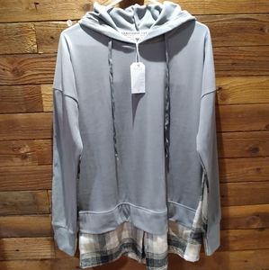 Made whit love grey long sleeve hoodie sweater